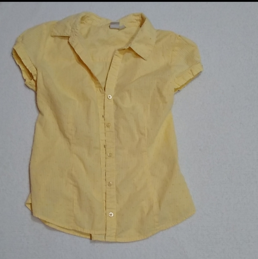 Yellow Juniors Large Button up Shirt